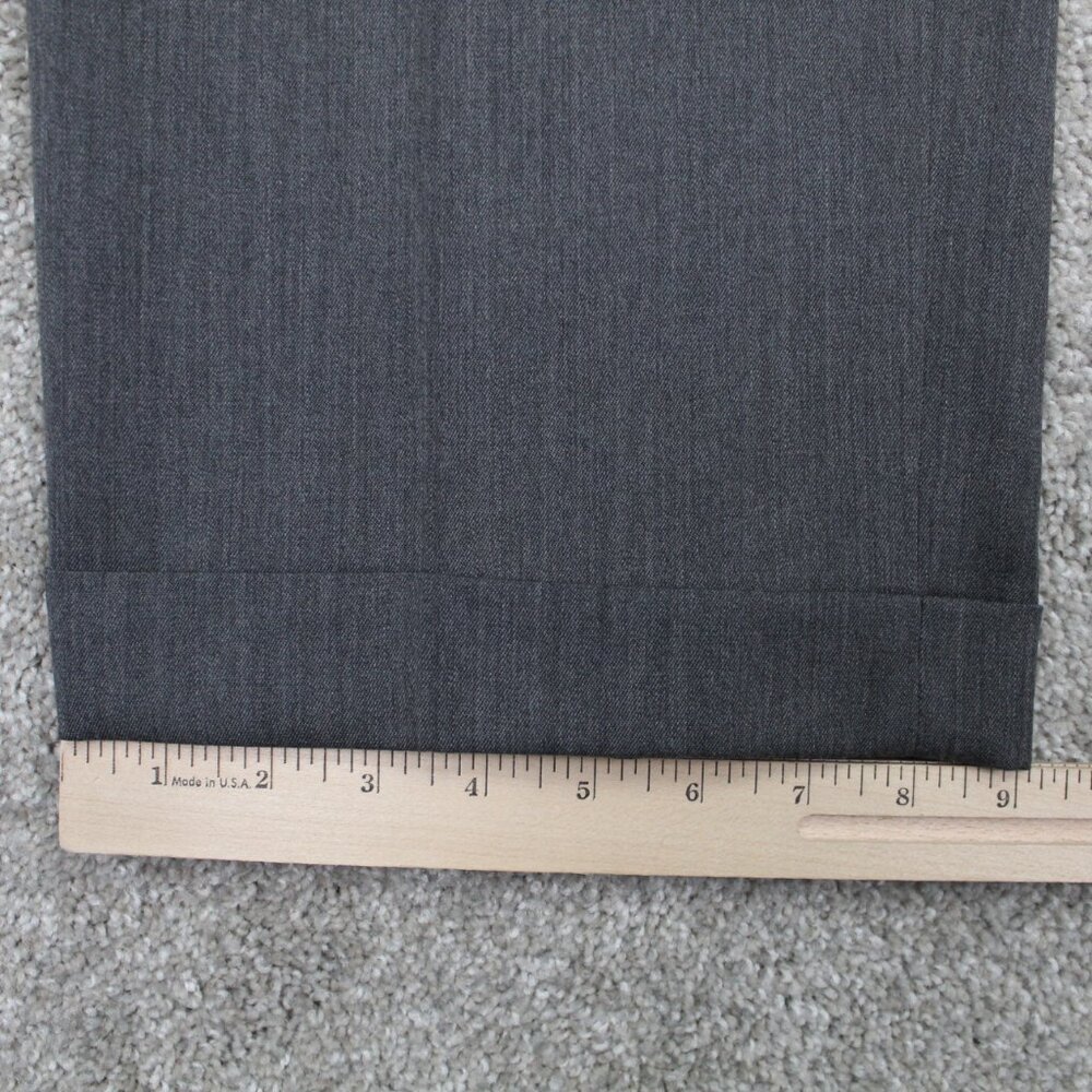 Brooks Brothers 1818 Madison Dress Pants Men 40x30 Gray Pleated 100% Wool Cuffed - Picture 5 of 11